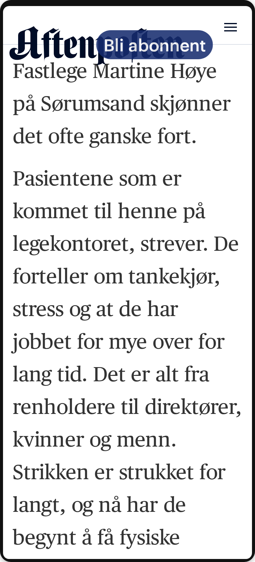 Aftenposten: the same page with text at 200%