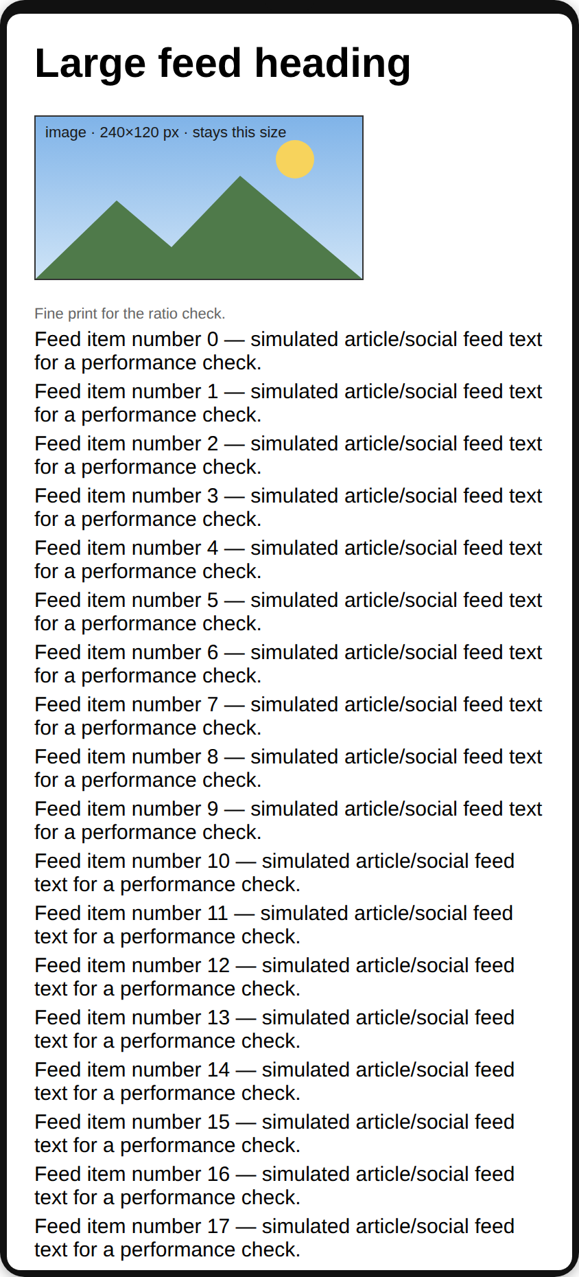 Large page (performance): page at normal text size
