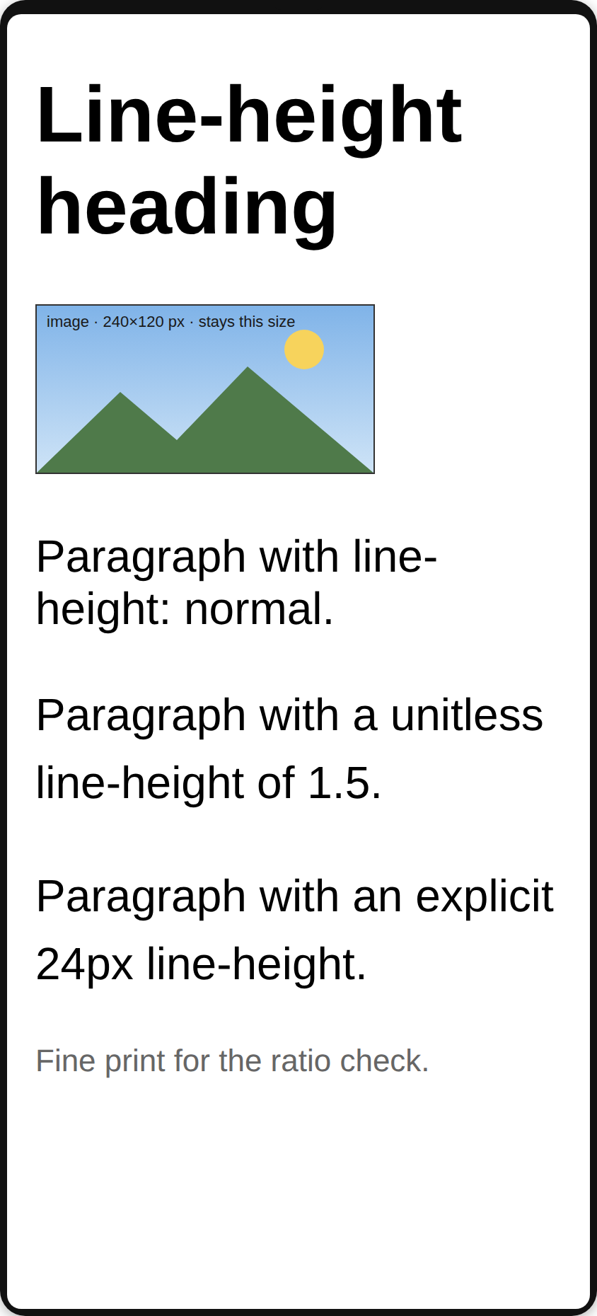 Mixed line-height styles: the same page with text at 200%