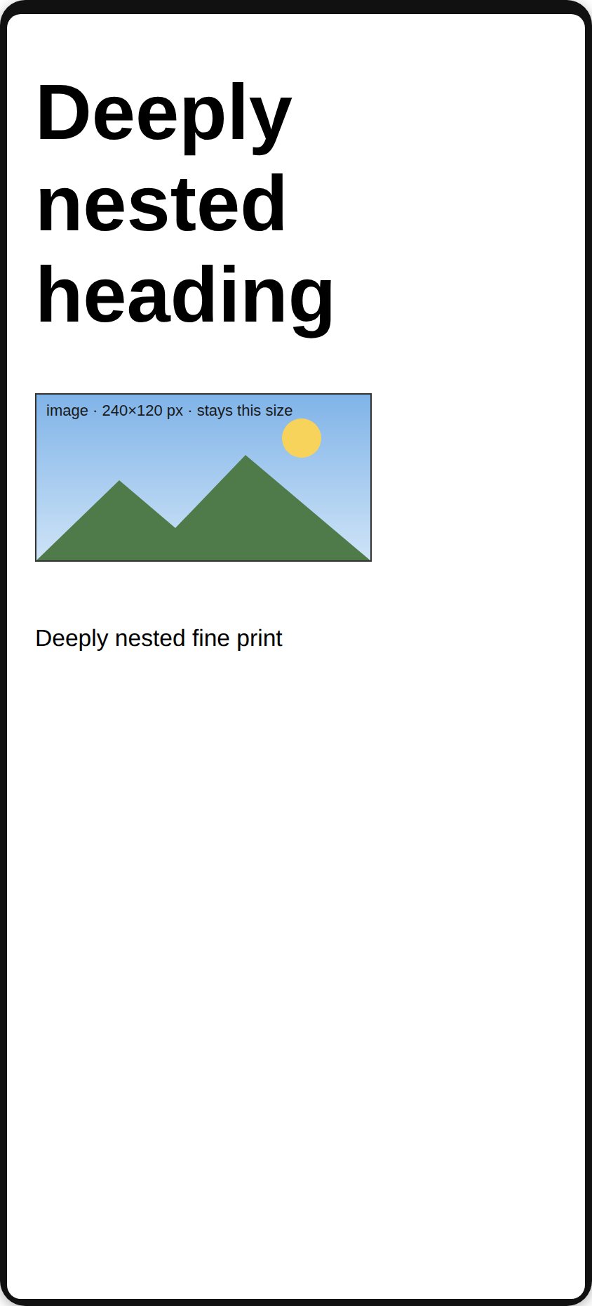 Deeply nested em inheritance: page at normal text size